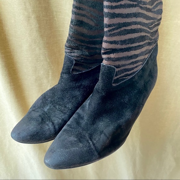 Suede Zebra Print Knee-High Boots 🦓 - Picture 4 of 8